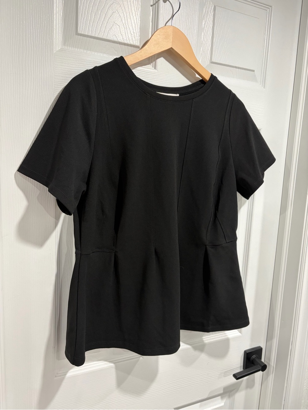 2/$30 Addition Elle Women’s Short Sleeve Round Neck Peplum Top Panel Detail - Picture 2 of 6